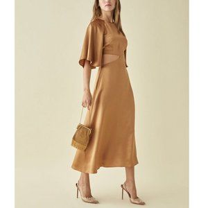 REFORMATION Noemi cutout silk-satin midi dress XS